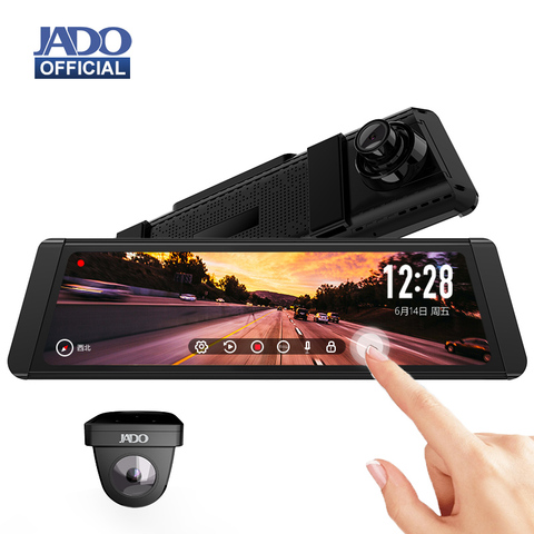 JADO-Cámara de salpicadero DVR T650C para coche, espejo retrovisor multimedia, pantalla IPS, grabador de vídeo, 1080p, conducción HD, cámara de salpicadero ► Foto 1/5