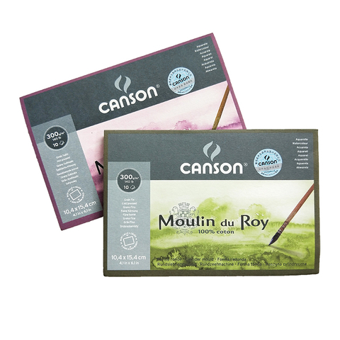Canson Moulin du Roy-Papel de acuarela de algodón, 100%, 300g/m², 12 hojas, libro de acuarelas ► Foto 1/4
