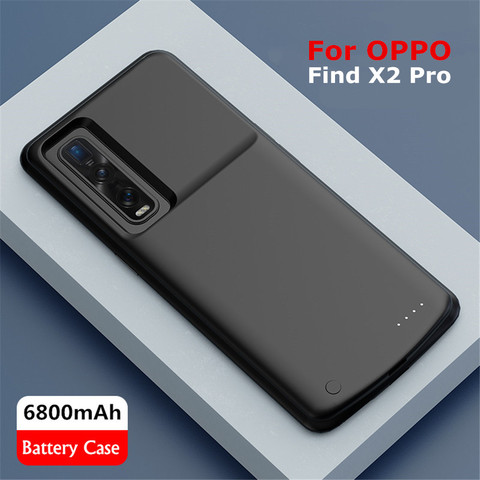 Funda cargadora de batería de silicona de 6800mAh para OPPO Find X2 Pro, funda de batería, funda de carga de vatería para OPPO Find X2 ► Foto 1/6