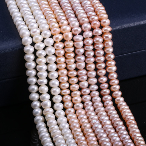 Cuentas de perlas naturales de agua dulce para mujer, cuentas sueltas de alta calidad de 36 cm, para fabricación de joyas, DIY, collar, pulsera, 5-6mm ► Foto 1/6