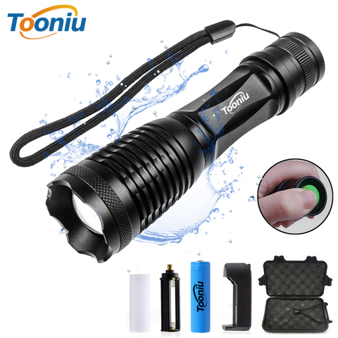 Tooniu CREE XML-L2 T6 luz intermitente de bicicleta impermeable 5 modos linterna LED con zoom para ir de camping y caza ► Foto 1/6