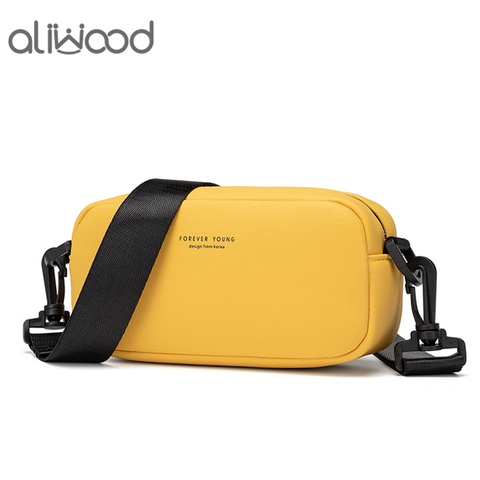 Aliwood-Bolso pequeño de hombro para mujer, bandolera de color sólido, a la moda, multifunción, para teléfono, gran oferta ► Foto 1/6