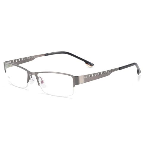 Montura de gafas rectangulares de medio Borde de Metal para hombre, gafas graduadas para miopía y lentes de lectura ► Foto 1/6