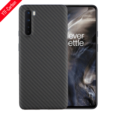 YTF-funda trasera de fibra de carbono de aramida para Oneplus nord, funda protectora, protectores de fibra de carbono reales, diseño oficial ► Foto 1/6