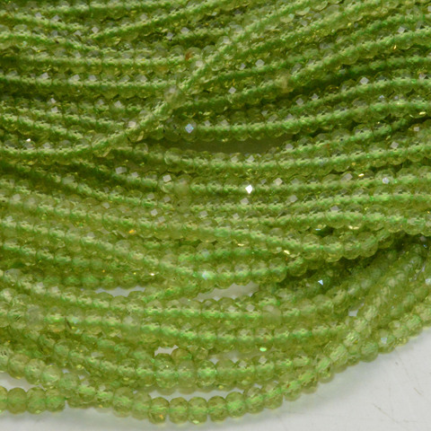 Cuentas de peridoto Natural, redondas facetadas, 2,5x3,5mm ► Foto 1/6