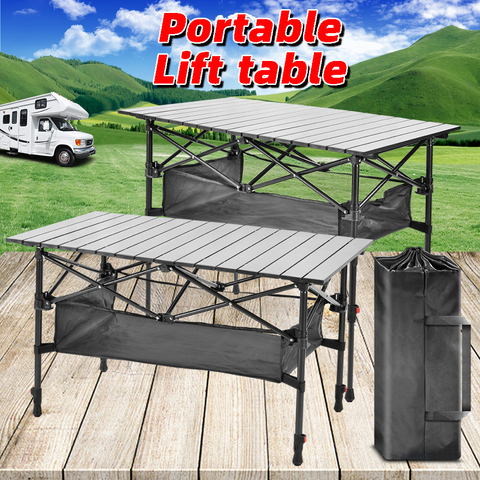 Pícnic-mesa plegable portátil al aire libre, mesa plegable para Camping, cocina, mesa elevadora ► Foto 1/6