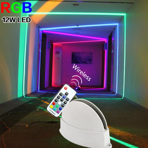 Luz LED de pared para ventanas, iluminación decorativa de 110V-220V RGB/blanco cálido/rosa/Verde/azul/amarillo para interiores y exteriores IP67, 12W ► Foto 1/6