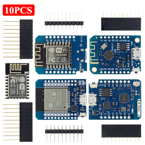 Tablero de desarrollo de Internet de las cosas, WeMos D1 Mini Pro V3.0 NodeMcu 4MB/16MB Bytes Lua WIFI ESP8266 CH340G Nodemcu V2, 10 Uds. ► Foto 1/6