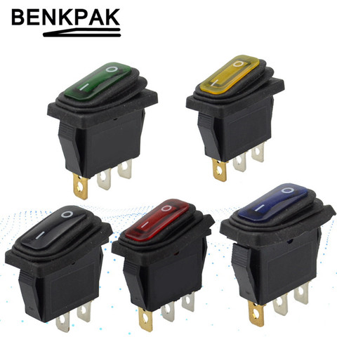 Interruptor basculante impermeable KCD3, 15A /20A, 125V/250V, 2/3 Pines, encendido/apagado con luz ► Foto 1/6