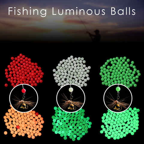 100 unidad/bolsa de flotadores de pesca, cuentas de 3 colores, bolas luminosas para la pesca nocturna, de plástico 4/5/6/8mm, Señuelos de pesca de lubina ► Foto 1/6