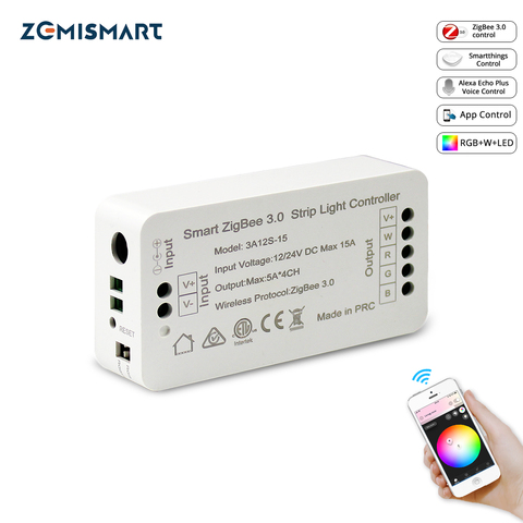 Controlador de luz inteligente Tuya Zigbee 3,0, RGB, RGBW, controlador de tira LED DC12V, Control por aplicación, Compatible con Smartthings ► Foto 1/5