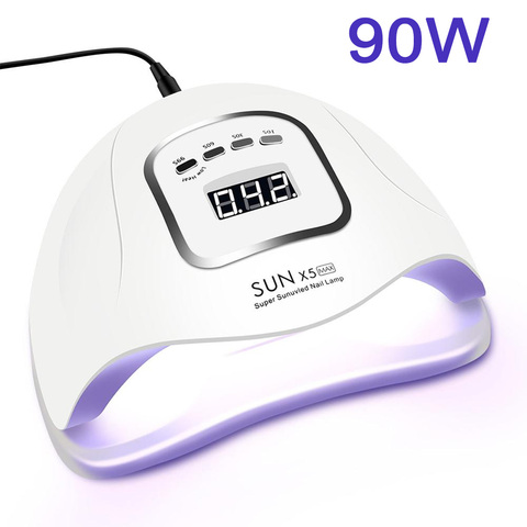 Secador de uñas LED para manicura, lámpara UV para curado de esmalte de uñas de Gel UV con pantalla LCD con sensor de movimiento, 114W/90W/54W ► Foto 1/6