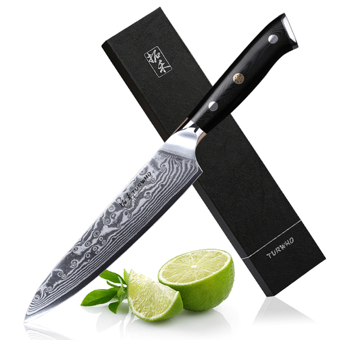 TURWHO-cuchillo de pelar de 5 pulgadas, utensilio de cocina japonés, VG-10 de acero de Damasco, afilado, para pelar frutas, mango G10 ► Foto 1/6