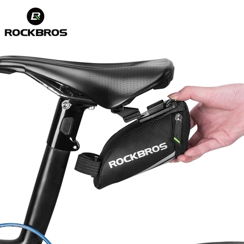 ROCKBROS-Bolsa de sillín de bicicleta, tija de sillín portátil de nailon, reflectante, Mini bolsa, paquete de accesorios para bicicleta de montaña ► Foto 1/6