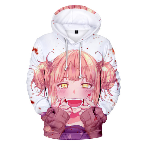 Sudadera con capucha de My Hero Academia para hombre y mujer, disfraz de Cosplay de Anime, sudaderas Himiko Toga, sudaderas con capucha 3D, uniforme de talla grande, ropa universitaria ► Foto 1/6