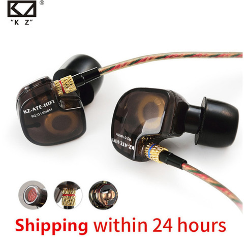 KZ ATE-auriculares intrauditivos HiFi con micrófono, auriculares internos dinámicos de 3,5mm, 1DD, para teléfonos móviles y videojuegos, HD9 EDR1 ZS3E ► Foto 1/6