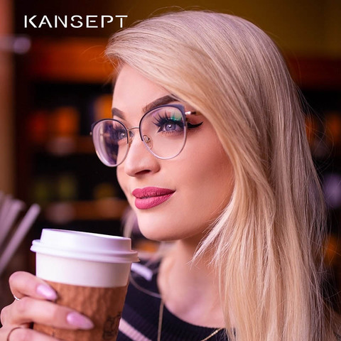 KANSEPT mujeres gafas de ojo de gato óptica, gafas para miopía de diseño de marca para las mujeres gafas # YC-8031 ► Foto 1/6