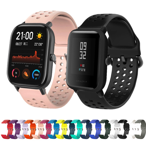 Correa de silicona para reloj Huami Amazfit GTS, repuesto de pulsera de 20mm para Huami Amazfit BIP youth / BIP lite ► Foto 1/6