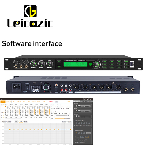 Leicozic, profesional, efector Digital para Karaoke, procesador de Audio, Software y USB Pro, equipo de Audio, preamplificador KX600 ► Foto 1/6