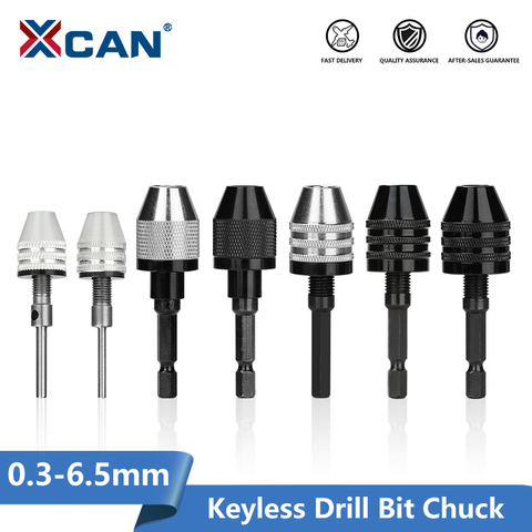 XCAN sin llave taladro Chuck 0,3-3,4mm 0,3-6,5mm 0,3-8mm vástago hexagonal Chuck adaptador taladro de perforación convertidor herramienta taladro Chuck abrazadera ► Foto 1/6