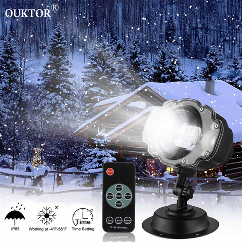 Proyector de luz láser LED de Navidad para nieve, proyector de copos de nieve móvil IP65, para ducha, decoración navideña de jardín al aire libre ► Foto 1/6