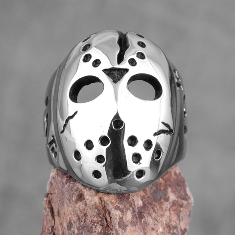 Anillo de Jason Mask Killer 13th para hombre, joyería de acero inoxidable, regalo creativo, Punk, Hip Hop, para novio, venta al por mayor ► Foto 1/6