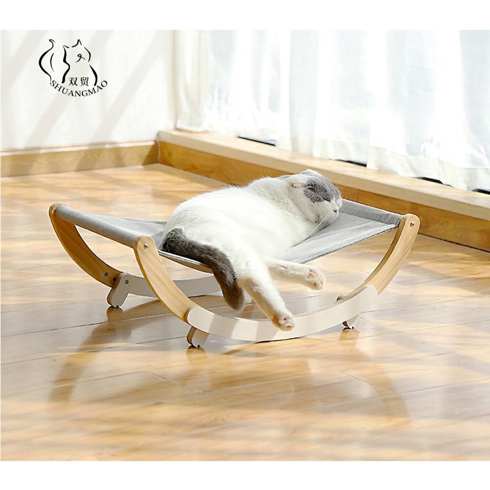 Hamaca de madera para Gato, cama tumbona para casa de gato, alfombrilla para cachorros, camas colgantes, cesta para gatos, sofá suave para perros pequeños, ventana, productos cálidos ► Foto 1/6