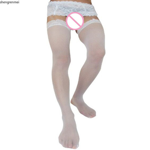 Shengrenmei-medias de encaje para hombre, medias de malla pequeñas sexys, ropa interior exótica Porno para hombre, lencería Gay para adultos ► Foto 1/3