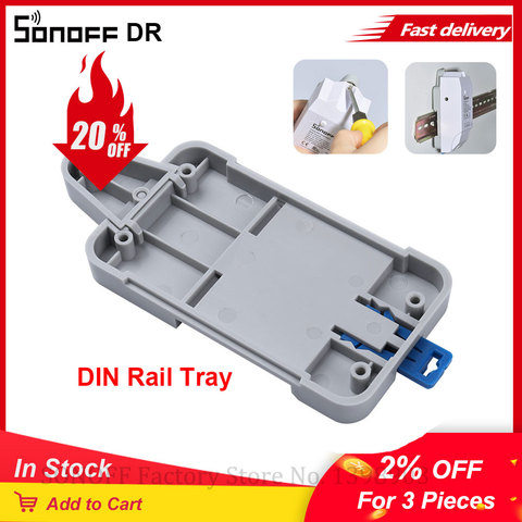 SONOFF el carril DIN bandeja básica/RF/ Pow/ TH10/16/ Wifi inteligente interruptor DR DIN bandeja carril estuche protector montado ajustable de la cubierta de la caja de ► Foto 1/6