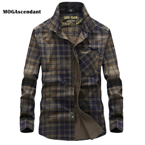 Camisa militar de hombre de manga larga de algodón de 100% para primavera y otoño, Camisetas de ejército para hombre de talla grande 3XL ► Foto 1/6