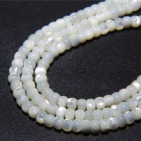 Cuentas de concha de perla Natural para mujer, abalorios sueltos de concha blanca pulida, fabricación de joyas DIY, pulsera, collar, pendientes ► Foto 1/6