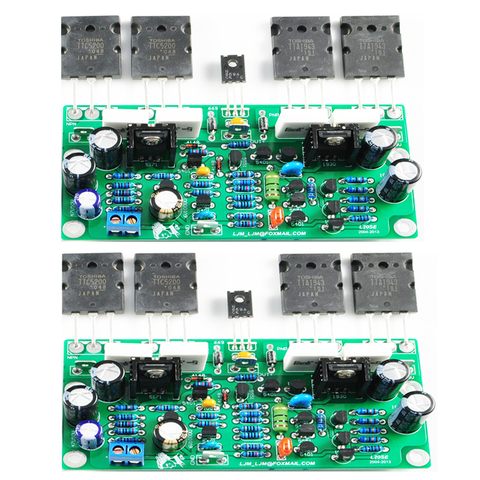 Placa de amplificador de Audio Toshiba LJM L20 SE, A1943, C5200, canales duales, estéreo, 350W, tarjeta de amplificador, 4Ω, 4ohm, kits de bricolaje, 2 piezas ► Foto 1/6