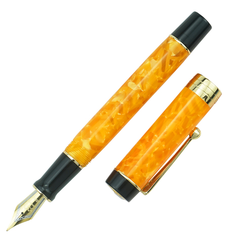 Jinhao 100 centenario resina pluma naranja hielo EF/F/ 18KGP M/plumín curvo con convertidor negocio de escritura regalo de oficina pluma de tinta ► Foto 1/6