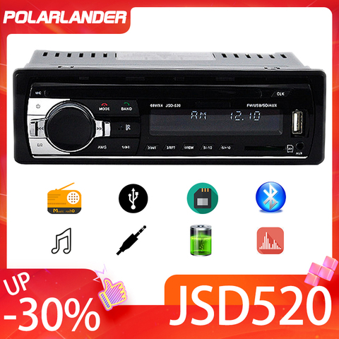 Radio Estéreo 1 DIN con mando a distancia para coche, reproductor de MP3 EQ múltiple, WMA, WAV, 12V, reproductor MP3, FM, SD, USB, AUX, Bluetooth, Audio estéreo ► Foto 1/6