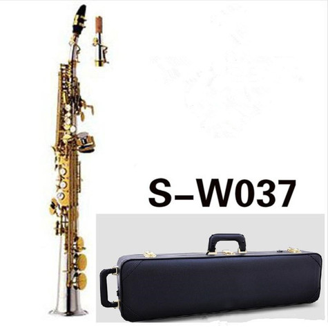 Saxofón Soprano Plano B, instrumentos musicales, saxo de latón niquelado plateado con funda profesional, Japón, SS-W037 ► Foto 1/6