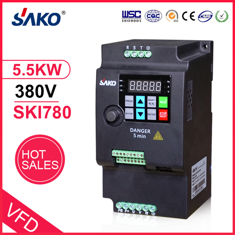 SAKO-Inversor de frecuencia para el motor, modificador de frecuencias variable SKI780, 5,5 kW, 380V, VFD, para conversor de control de velocidad ► Foto 1/4