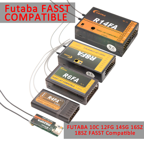 Corona R820FA F4FA R6FA F8FA R14FA 2,4 Ghz FUTABA 10C 12FG 14SG 16SZ 18SZ, receptor FASST Compatible ► Foto 1/6