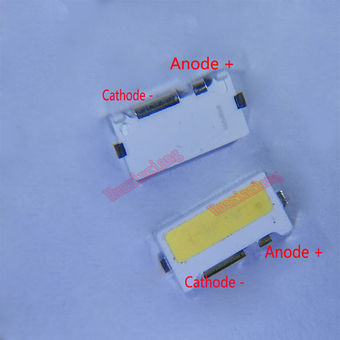 50 unids/lote, borde lateral SMD LED 7032, 3V, 0,5 W, 120mA, blanco frío para retroiluminación de TV ► Foto 1/2