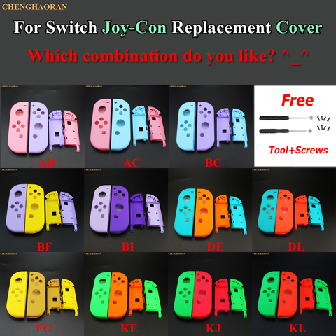 1Set Candy Color combinado para Nintend NS Switch Joy-Con cubierta de carcasa de repuesto para NX Joy Con funda de controlador rosa azul ► Foto 1/6