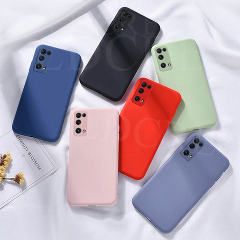 Funda de silicona para móvil, carcasa de goma líquida a prueba de golpes, suave, de colores caramelo, para OPPO Realme 7 5G ► Foto 1/6