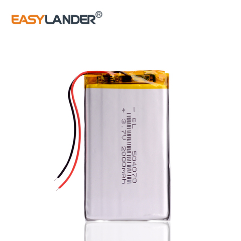 Batería de iones de litio/Li-ion de 3,7 V,2000mAH,504070 polímero para juguete, Banco de energía, GPS,mp3,mp4 ► Foto 1/1