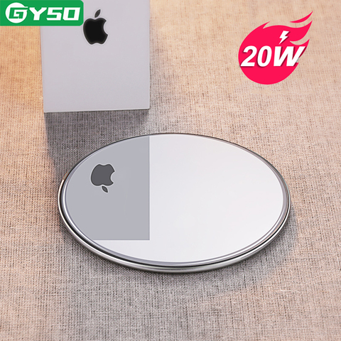 GYSO-cargador inalámbrico para móvil, almohadilla rápida Qi de 20W para iPhone 11, 8, X, XS, 12, Samsung S20, S10, S9, Note 8, 9, 10 ► Foto 1/6