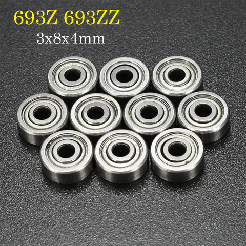 10 unids/set 693ZZ rodamientos de bolas 3*8*4mm doble blindado de acero de Metal miniatura Kit de rodamiento 693Z 693ZZ miniatura rodamientos de bolas ► Foto 1/6