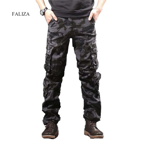 Pantalones Cargo de camuflaje para hombre, pantalón táctico militar con múltiples bolsillos, estilo Hip Hop, informal ► Foto 1/6