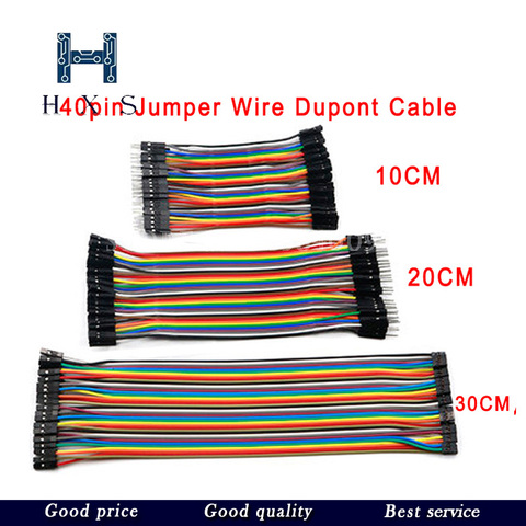 10CM 20CM 30CM 40pin Arco Iris Cable Dupont línea macho hembra cabeza brida puente Cable línea de conexión Cable Placa de pruebas PCB DIY KIT ► Foto 1/6