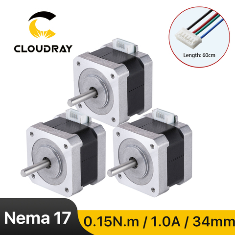 Motor paso a paso Nema 17, 42mm, 2 fases, 15Ncm, 1A, con Cable DuPont de 4 conductores para impresora 3D CNC XYZ ► Foto 1/6