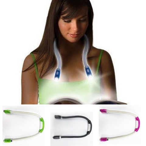 Lámpara de lectura de libros, luz Led Flexible con manos libres para el cuello, ideal para Flash nocturno, Camping, novedad ► Foto 1/6