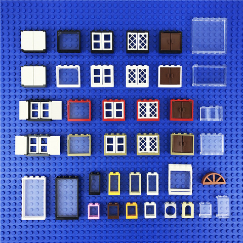 Bloques de construcción de ventana de Casa de ciudad para niños, piezas de accesorios de figuras compatibles con ladrillos MOC, juguetes educativos para niños ► Foto 1/6