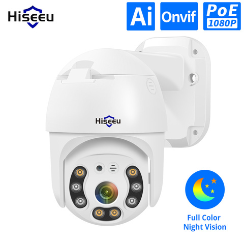 Hiseeu H.265 1080P POE cámara IP PTZ 4X ZOOM Digital 2MP cámara IP CCTV ONVIF para sistema de POE NVR impermeable al aire libre 48V ► Foto 1/6