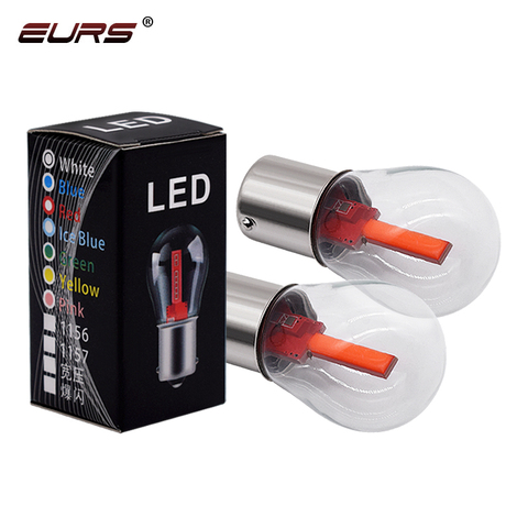 1 Uds., 1156 BA15S 1157 BAY15D, bombillas COB para luz con filamento LED de coche, señal de giro, luz trasera de estacionamiento, 12V, blanco, rojo, amarillo ► Foto 1/6